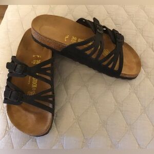Women’s Birkenstock “Granada” Birkibuc Black Sandals SZ 36/US 5. Worn Once.